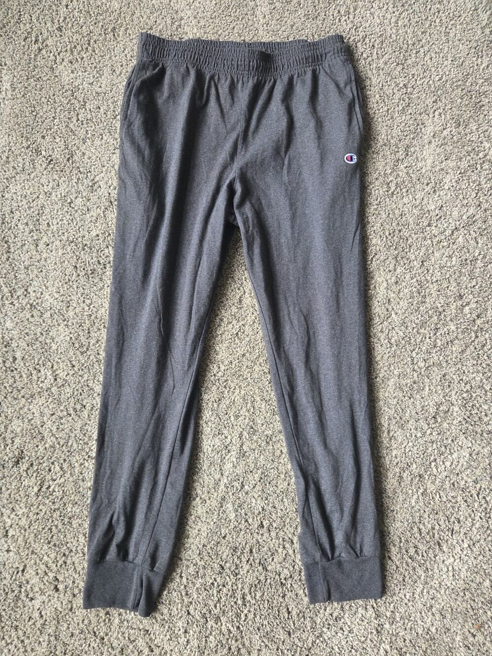 Champion Men’s Gray Jersey Sweatpants Joggers Size Large